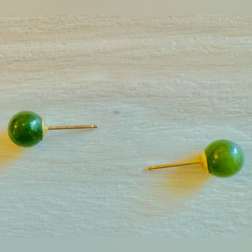 14K Gold Studs w/natural stone & rubber backings